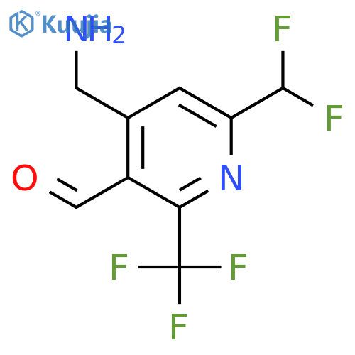 4-(Aminomethyl)-6-(difluoromethyl)-2-(trifluoromethyl)pyridine-3-carboxaldehyde structure