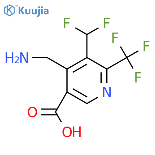4-(Aminomethyl)-3-(difluoromethyl)-2-(trifluoromethyl)pyridine-5-carboxylic acid structure