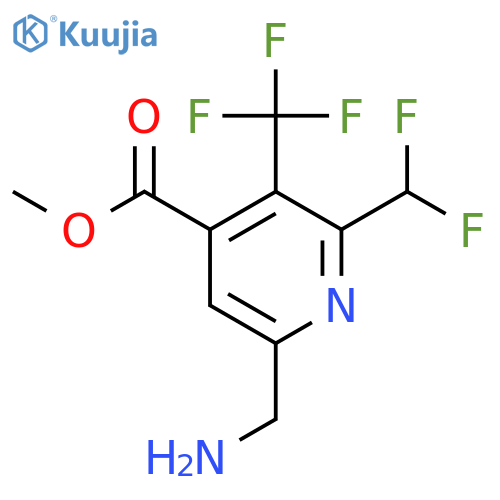 Methyl 6-(aminomethyl)-2-(difluoromethyl)-3-(trifluoromethyl)pyridine-4-carboxylate structure