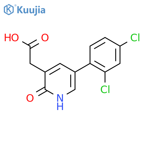 5-(2,4-Dichlorophenyl)-2-hydroxypyridine-3-acetic acid structure