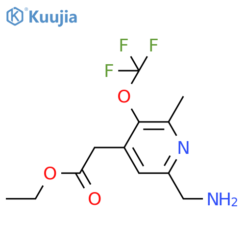 Ethyl 6-(aminomethyl)-2-methyl-3-(trifluoromethoxy)pyridine-4-acetate structure