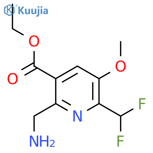 Ethyl 2-(aminomethyl)-6-(difluoromethyl)-5-methoxypyridine-3-carboxylate structure