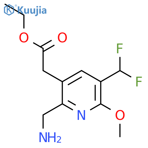 Ethyl 2-(aminomethyl)-5-(difluoromethyl)-6-methoxypyridine-3-acetate structure