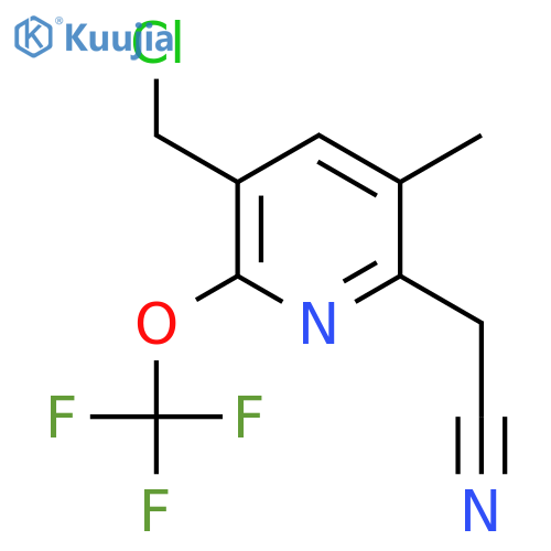 3-(Chloromethyl)-5-methyl-2-(trifluoromethoxy)pyridine-6-acetonitrile structure