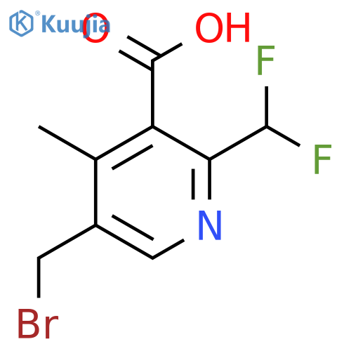 5-(Bromomethyl)-2-(difluoromethyl)-4-methylpyridine-3-carboxylic acid structure