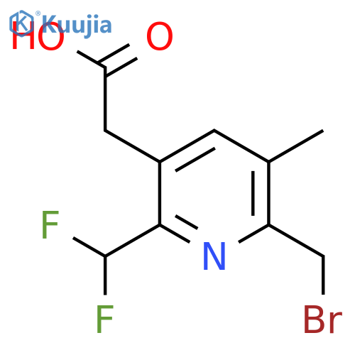 2-(Bromomethyl)-6-(difluoromethyl)-3-methylpyridine-5-acetic acid structure