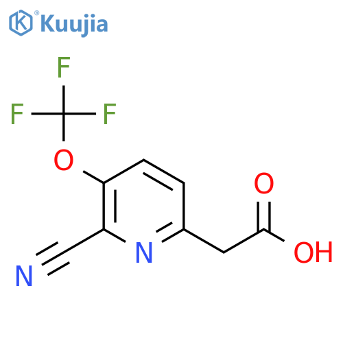 2-Cyano-3-(trifluoromethoxy)pyridine-6-acetic acid structure
