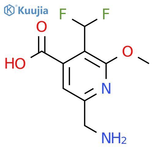 6-(Aminomethyl)-3-(difluoromethyl)-2-methoxypyridine-4-carboxylic acid structure