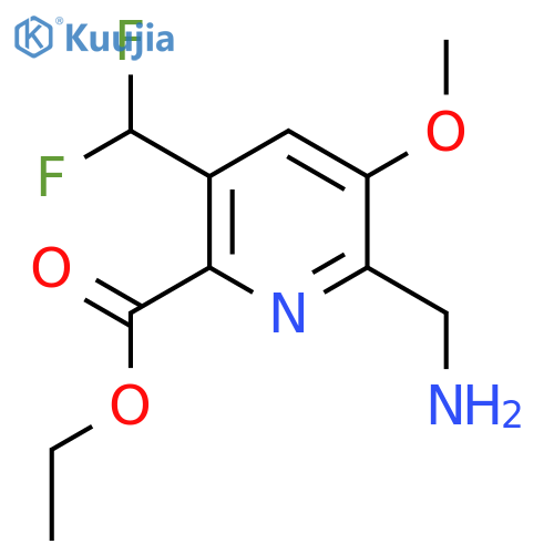 Ethyl 2-(aminomethyl)-5-(difluoromethyl)-3-methoxypyridine-6-carboxylate structure