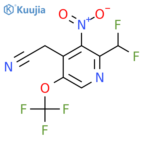 2-(Difluoromethyl)-3-nitro-5-(trifluoromethoxy)pyridine-4-acetonitrile structure