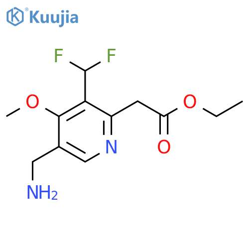 Ethyl 5-(aminomethyl)-3-(difluoromethyl)-4-methoxypyridine-2-acetate structure