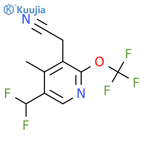 5-(Difluoromethyl)-4-methyl-2-(trifluoromethoxy)pyridine-3-acetonitrile structure