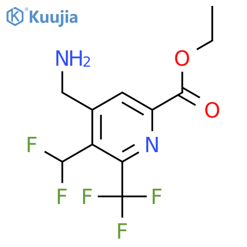 Ethyl 4-(aminomethyl)-3-(difluoromethyl)-2-(trifluoromethyl)pyridine-6-carboxylate structure