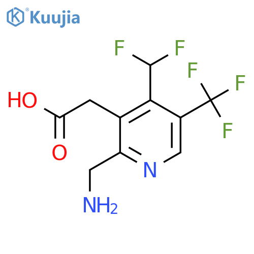 2-(Aminomethyl)-4-(difluoromethyl)-5-(trifluoromethyl)pyridine-3-acetic acid structure