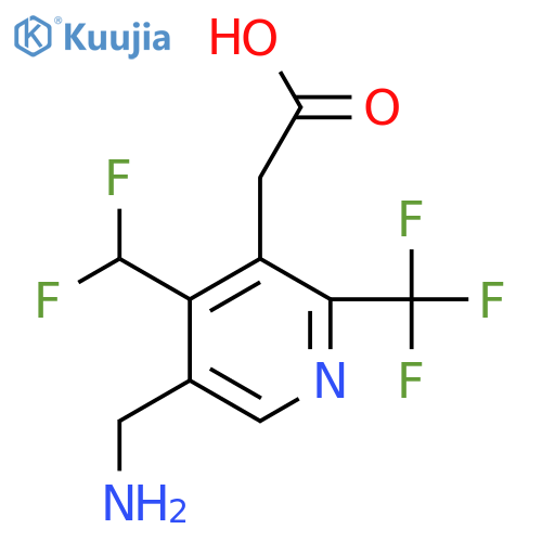 5-(Aminomethyl)-4-(difluoromethyl)-2-(trifluoromethyl)pyridine-3-acetic acid structure