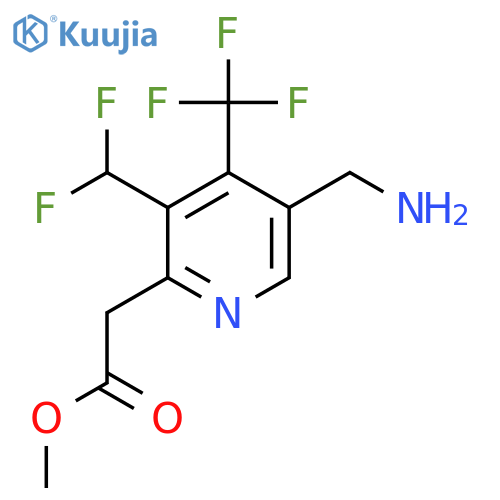 Methyl 5-(aminomethyl)-3-(difluoromethyl)-4-(trifluoromethyl)pyridine-2-acetate structure