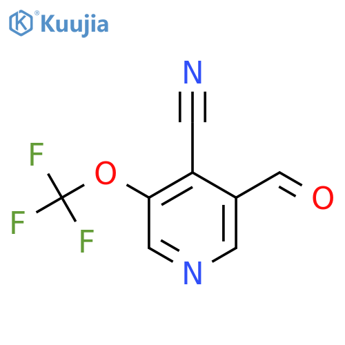 4-Cyano-3-(trifluoromethoxy)pyridine-5-carboxaldehyde structure