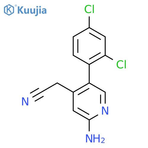 2-Amino-5-(2,4-dichlorophenyl)pyridine-4-acetonitrile structure