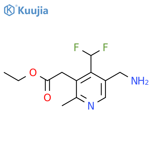 Ethyl 5-(aminomethyl)-4-(difluoromethyl)-2-methylpyridine-3-acetate structure