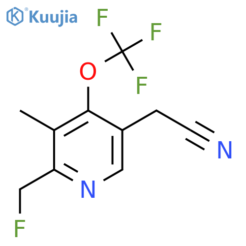 2-(Fluoromethyl)-3-methyl-4-(trifluoromethoxy)pyridine-5-acetonitrile structure