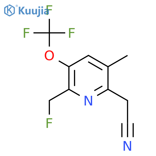 2-(Fluoromethyl)-5-methyl-3-(trifluoromethoxy)pyridine-6-acetonitrile structure
