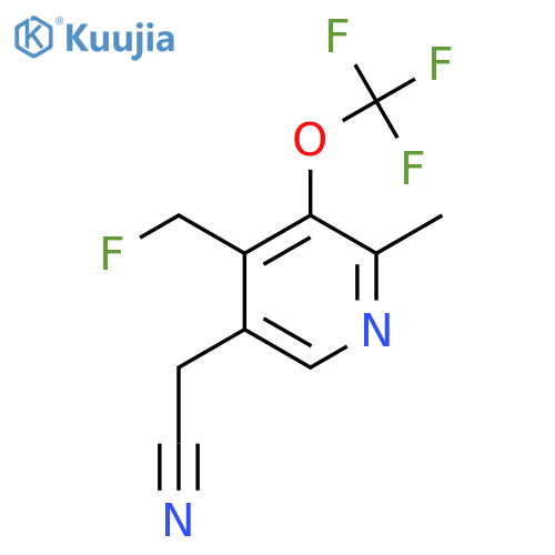 4-(Fluoromethyl)-2-methyl-3-(trifluoromethoxy)pyridine-5-acetonitrile structure