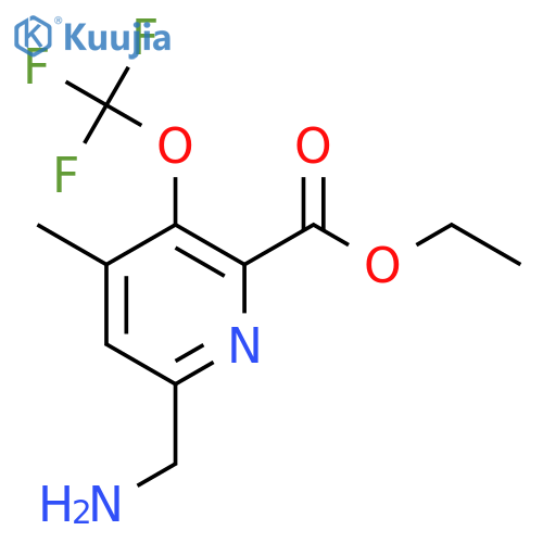 Ethyl 6-(aminomethyl)-4-methyl-3-(trifluoromethoxy)pyridine-2-carboxylate structure