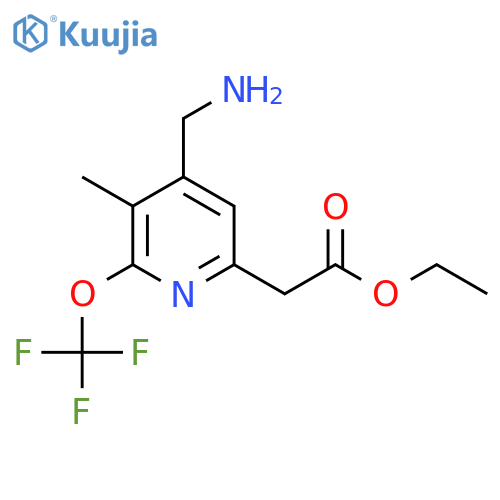 Ethyl 4-(aminomethyl)-3-methyl-2-(trifluoromethoxy)pyridine-6-acetate structure