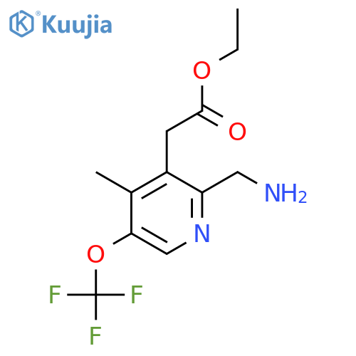 Ethyl 2-(aminomethyl)-4-methyl-5-(trifluoromethoxy)pyridine-3-acetate structure