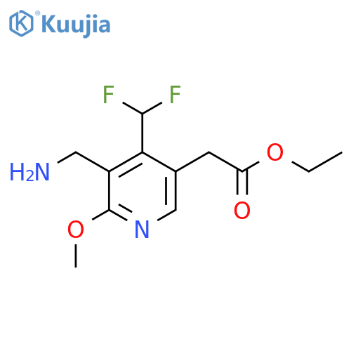 Ethyl 3-(aminomethyl)-4-(difluoromethyl)-2-methoxypyridine-5-acetate structure