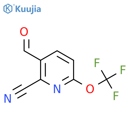 2-Cyano-6-(trifluoromethoxy)pyridine-3-carboxaldehyde structure