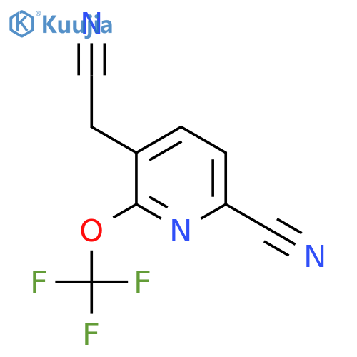 6-Cyano-2-(trifluoromethoxy)pyridine-3-acetonitrile structure