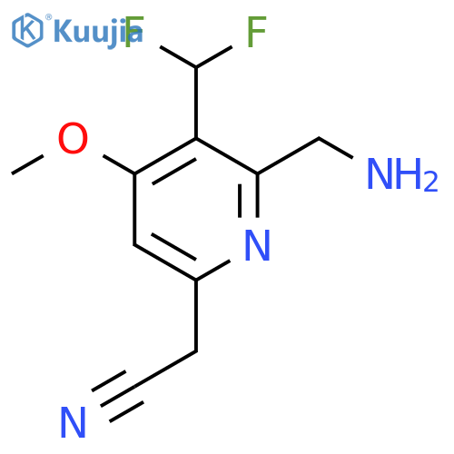 2-(Aminomethyl)-3-(difluoromethyl)-4-methoxypyridine-6-acetonitrile structure