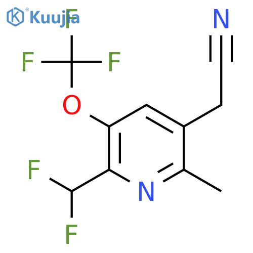 2-(Difluoromethyl)-6-methyl-3-(trifluoromethoxy)pyridine-5-acetonitrile structure
