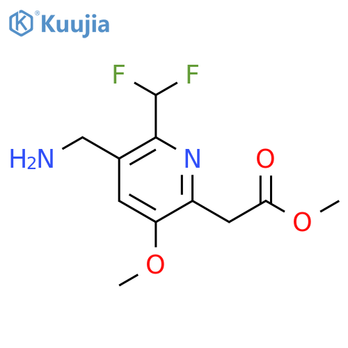 Methyl 3-(aminomethyl)-2-(difluoromethyl)-5-methoxypyridine-6-acetate structure