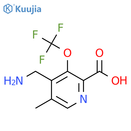 4-(Aminomethyl)-5-methyl-3-(trifluoromethoxy)pyridine-2-carboxylic acid structure