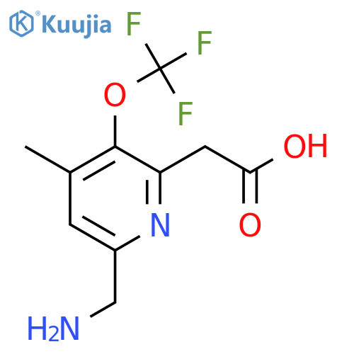 6-(Aminomethyl)-4-methyl-3-(trifluoromethoxy)pyridine-2-acetic acid structure