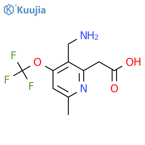 3-(Aminomethyl)-6-methyl-4-(trifluoromethoxy)pyridine-2-acetic acid structure