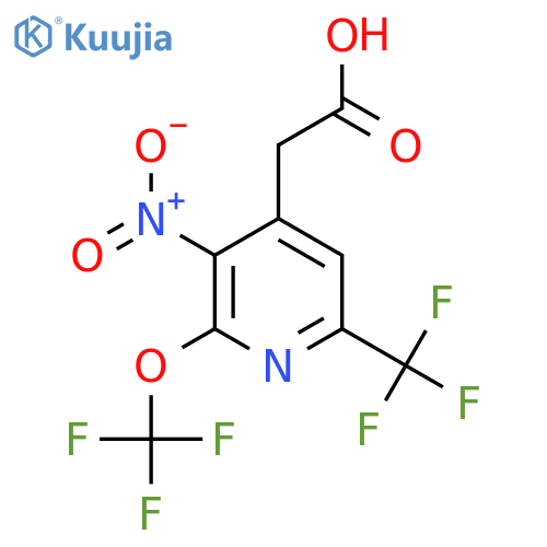3-Nitro-2-(trifluoromethoxy)-6-(trifluoromethyl)pyridine-4-acetic acid structure