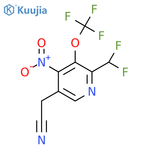 2-(Difluoromethyl)-4-nitro-3-(trifluoromethoxy)pyridine-5-acetonitrile structure