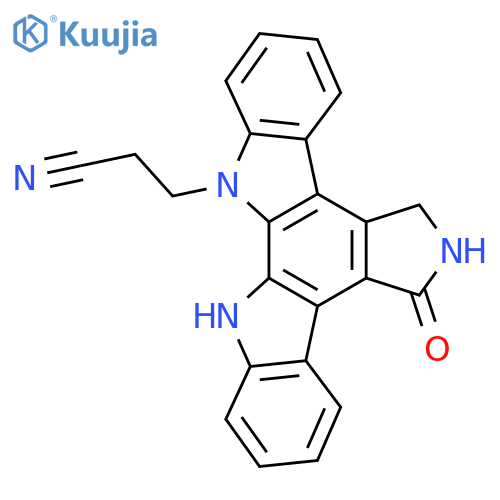3-(5-Oxo-6,7-dihydro-5H-indolo2,3-apyrrolo3,4-ccarbazol-12(13H)-yl)propanenitrile structure
