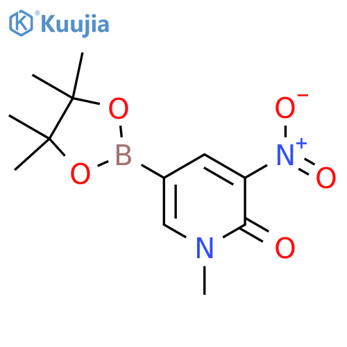 1-methyl-3-nitro-5-(tetramethyl-1,3,2-dioxaborolan-2-yl)-1,2-dihydropyridin-2-one structure