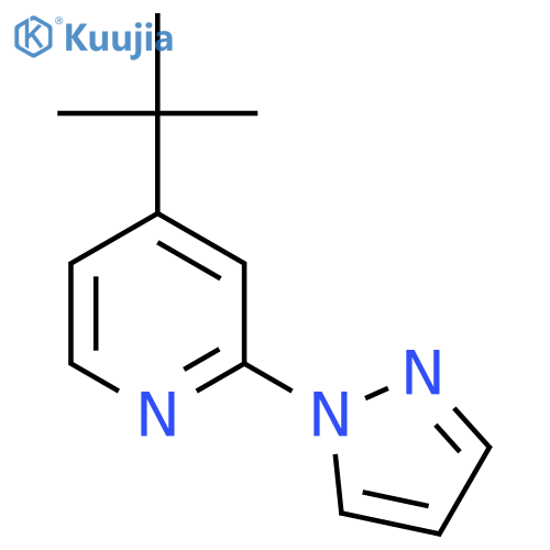 2-(1H-pyrazol-1-yl)-4-tertbutylpyridine structure