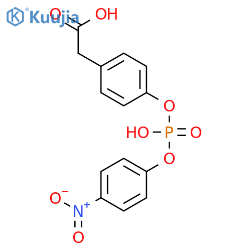 Benzeneacetic acid, 4-[[hydroxy(4-nitrophenoxy)phosphinyl]oxy]- structure