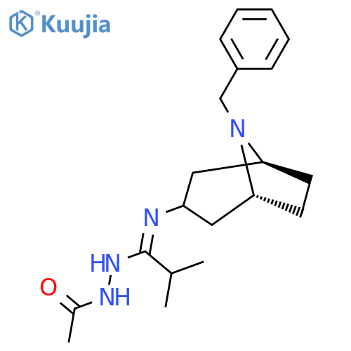 1-Acetyl-2-[2-methyl-1-[[(3-exo)-8-(phenylmethyl)-8-azabicyclo[3.2.1]oct-3-yl]imino]propyl]hydrazide structure