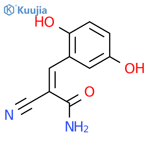 2-Propenamide, 2-cyano-3-(2,5-dihydroxyphenyl)-, (E)- structure