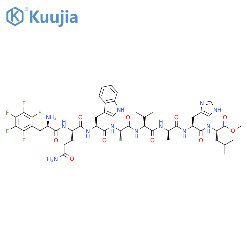 L-Leucine, 2,3,4,5,6-pentafluoro-D-phenylalanyl-L-glutaminyl-L-tryptophyl-L-alanyl-L-valyl-D-alanyl-L-histidyl-, methyl ester structure