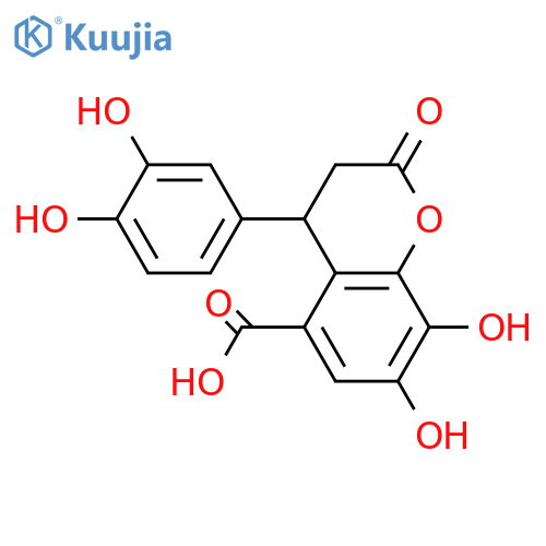 4-(3,4-Dihydroxyphenyl)-3,4-dihydro-7,8-dihydroxy-2-oxo-2H-1-benzopyran-5-carboxylic acid; (S)-form structure