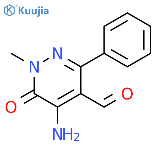 4-Pyridazinecarboxaldehyde,5-amino-1,6-dihydro-1-methyl-6-oxo-3-phenyl- structure