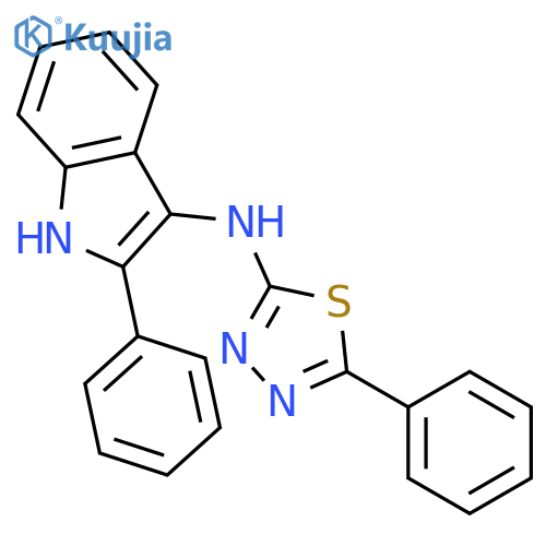 1H-Indol-3-amine, 2-phenyl-N-(5-phenyl-1,3,4-thiadiazol-2-yl)- structure
